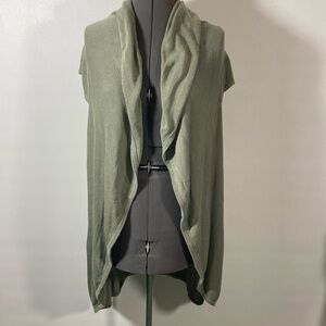 Talbots Vest Women Size S/M Sweater Vest Cap Sleeve Open Front Loose Fit